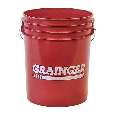 Pail, 5.0 gal., Open Head, Red, Logo