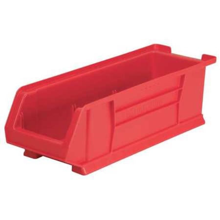 Storage Bin, Plastic, Red, 7 in H, 8 1/4 in W, 23 7/8 in L