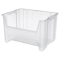 Stacking Bin, 15-1/4 in L x 19-7/8 in W x 12-1/2 in H, Clear, 75 lb Load Capacity