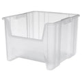 Stacking Bin, 17-1/2 in L x 16-1/2 in W x 12-1/2 in H, Clear, 75 lb Load Capacity