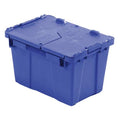 Attached Lid Container, 4.48 gal Volume Cap., 15 1/4 in L, 10 7/8 in W, 9 7/8 in H, Plastic, Blue