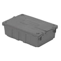 Attached Lid Container, 5.98 gal Volume Cap., 20 5/8 in L, 13 1/2 in W, 6 1/2 in H, Gray