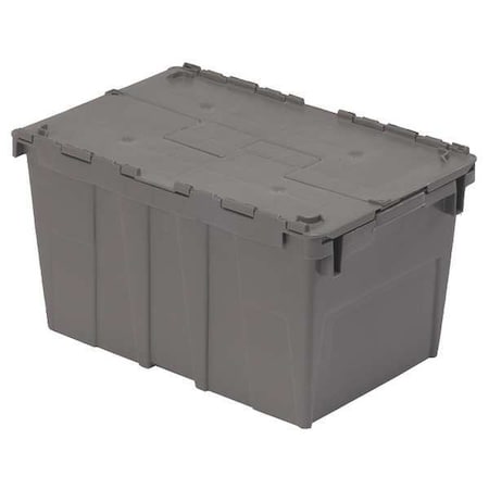 Attached Lid Container, 10.47 gal Volume Cap., 20 5/8 in L, 13 1/4 in W, 11 5/8 in H, Gray