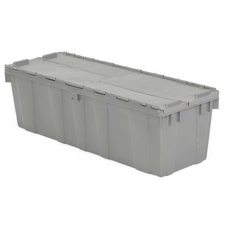 Attached Lid Container, 24.68 gal Volume Cap., 39 1/4 in L, 14 in W, 12 in H, Plastic, Metal Hinge