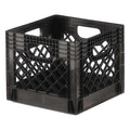 Stackable Straight Wall Tote, Black, Plastic