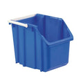 Hang & Stack Storage Bin, Plastic, Blue, 12 1/2 in H, 11 5/8 in W, 14 7/8 in L