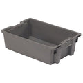Hang & Stack Storage Bin, Plastic, Gray, 7 1/8 in H, 15 3/4 in W, 23 5/8 in L