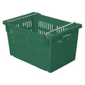 Hang & Stack Storage Bin, Plastic, Green, 13 1/4 in H, 15 3/4 in W, 23 5/8 in L