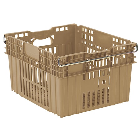 Hang & Stack Storage Bin, Plastic, Beige, 13 3/8 in H, 20 in W, 24 in L