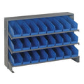 Steel Bench Pick Rack, 12 in D x 27 in H x 36 in W, 3 Shelves, Blue