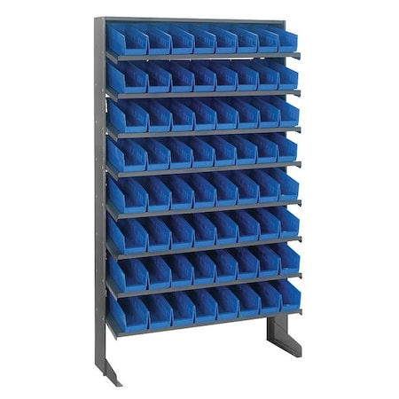 Steel Pick Rack, 12 in D x 64 in H x 36 in W, 8 Shelves, Blue