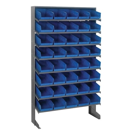 Steel Pick Rack, 12 in D x 64 in H x 36 in W, 8 Shelves, Blue