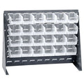 Steel Louvered Bench Rack, 1/4 in D x 21 in H x 27 in W, Gray