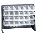 Steel Louvered Bench Rack, 1/4 in D x 21 in H x 27 in W, Gray