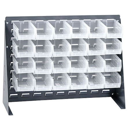 Steel Louvered Bench Rack, 1/4 in D x 21 in H x 27 in W, Gray