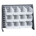 Steel Louvered Bench Rack, 1/4 in D x 21 in H x 27 in W, Gray