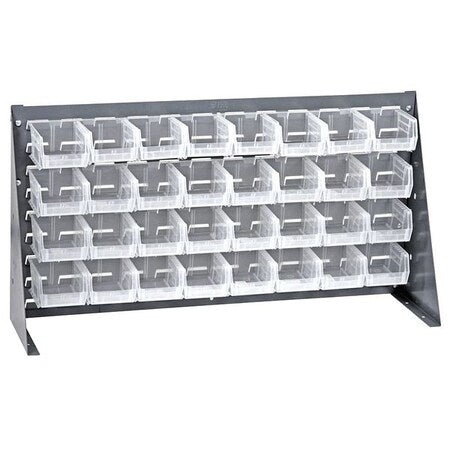 Steel Louvered Bench Rack, 1/4 in D x 20 in H x 36 in W, Gray