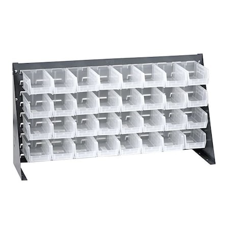Steel Louvered Bench Rack, 1/4 in D x 20 in H x 36 in W, Gray