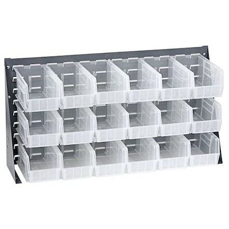 Steel Louvered Bench Rack, 1/4 in D x 20 in H x 36 in W, Gray