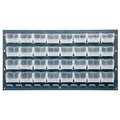 Steel Louvered Panel, 1/4 in D x 20 in H x 36 in W, Gray