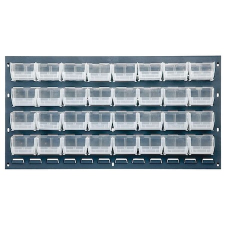 Steel Louvered Panel, 1/4 in D x 20 in H x 36 in W, Gray