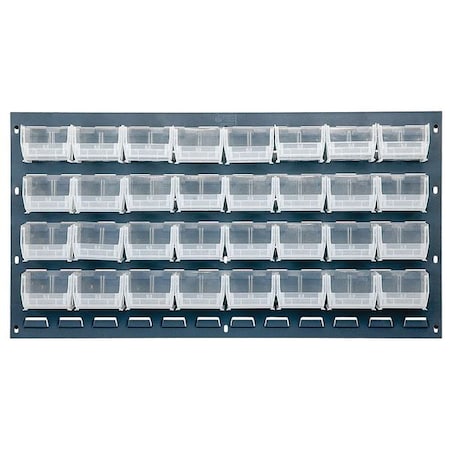 Steel Louvered Panel, 1/4 in D x 20 in H x 36 in W, Gray