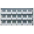 Steel Louvered Panel, 1/4 in D x 20 in H x 36 in W, Gray