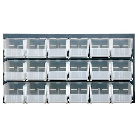 Steel Louvered Panel, 1/4 in D x 20 in H x 36 in W, Gray