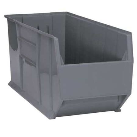 Storage Bin, Polypropylene, Gray, 17 1/2 in H, 16 1/2 in W, 41 7/8 in L