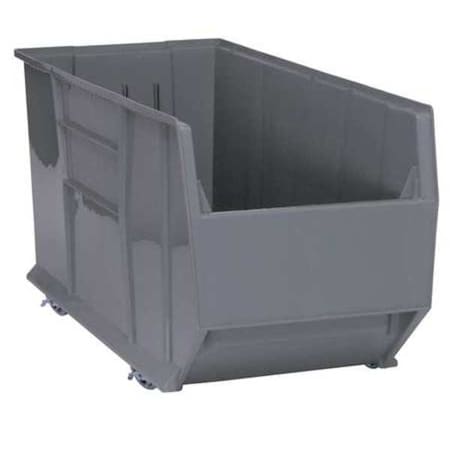 Mobile Storage Bin, Polypropylene, Gray, 17 1/2 in H, 16 1/2 in W, 41 7/8 in L
