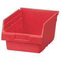Shelf Storage Bin, Plastic, Red, 6 in H, 8 3/8 in W, 11 5/8 in L