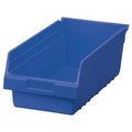 Shelf Storage Bin, Plastic, Blue, 6 in H, 8 3/8 in W, 17 7/8 in L