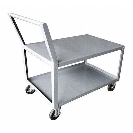 Low-Profile Utility Cart with Lipped & Flush Metal Shelves, Steel, 1, 200 lb Load Capacity, 40 in L