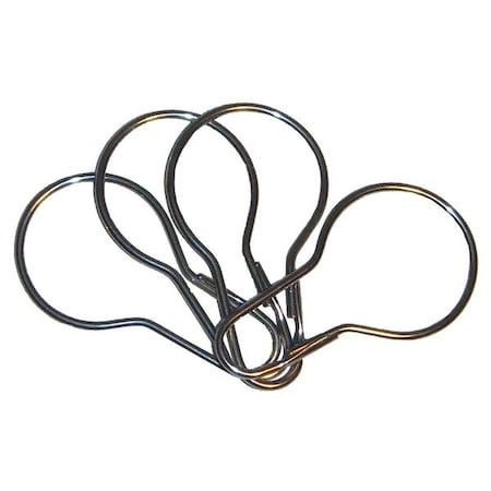 Shower Curtain Hooks, Zamac, Silver, 1-9/16" W