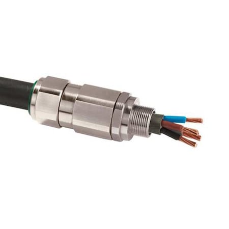 Cable Connector,1/2 in.,Straight,Silver