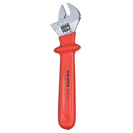 Adj. Wrench, Ins., 10", 1-1/8" Cap., Chrome