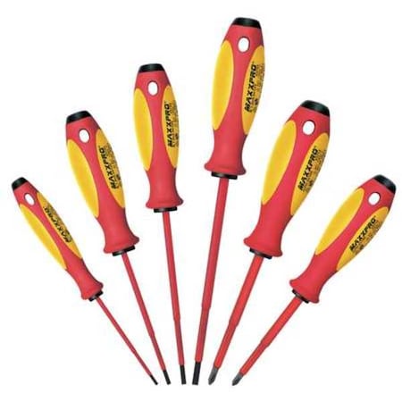 Insulated Screwdriver Set, Slotted/Phillips, 6 pcs