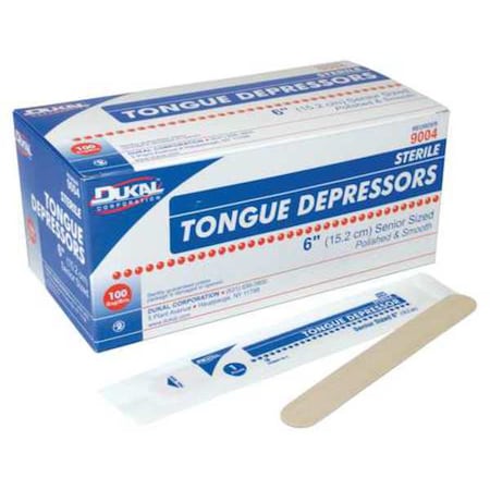 Tongue Depressors, Wood, 6 in L, 2/3 in W