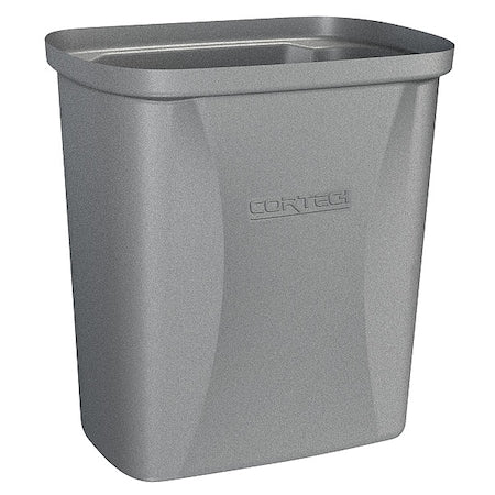 Cobra Mini Can 2-1/2 gal Rectangular Institutional Plastic Can, Gray, None, Plastic, 7 7/8 in