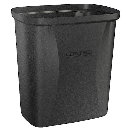 Cobra Mini Can 2-1/2 gal Rectangular Institutional Plastic Can, Black, None, Plastic, 7 7/8 in
