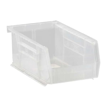 Hang & Stack Storage Bin, Polypropylene, Clear, 3 in H, 4 1/8 in W, 7 3/8 in L