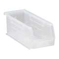 Hang & Stack Storage Bin, Polypropylene, Clear, 4 in H, 4 1/8 in W, 10 7/8 in L