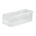 Hang & Stack Storage Bin, Polypropylene, Clear, 5 in H, 5 1/2 in W, 14 3/4 in L