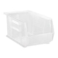 Hang & Stack Storage Bin, Polypropylene, Clear, 7 in H, 8 1/4 in W, 14 3/4 in L