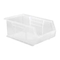Hang & Stack Storage Bin, Polypropylene, Clear, 6 in H, 8 1/4 in W, 13 5/8 in L