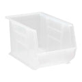 Hang & Stack Storage Bin, Polypropylene, Clear, 8 in H, 8 1/4 in W, 13 5/8 in L