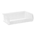 Hang & Stack Storage Bin, Polypropylene, Clear, 5 in H, 16 1/2 in W, 10 7/8 in L