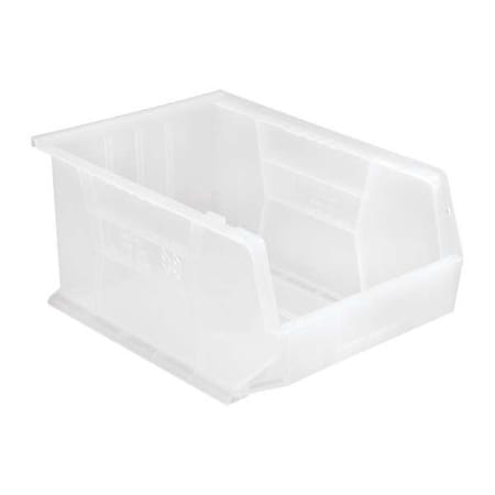 Hang & Stack Storage Bin, Polypropylene, Clear, 8 in H, 11 in W, 16 in L