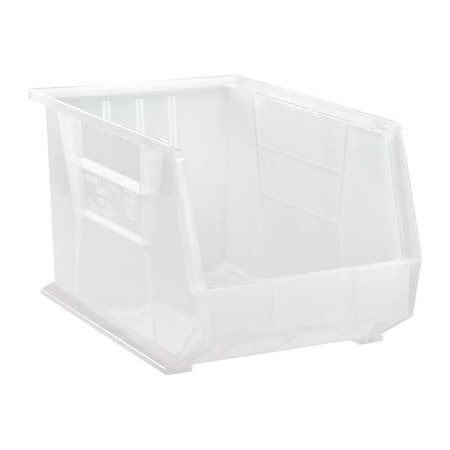 Hang & Stack Storage Bin, Polypropylene, Clear, 10 in H, 11 in W, 18 in L