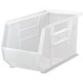Hang & Stack Storage Bin, Polypropylene, Clear, 9 in H, 8 1/4 in W, 18 in L